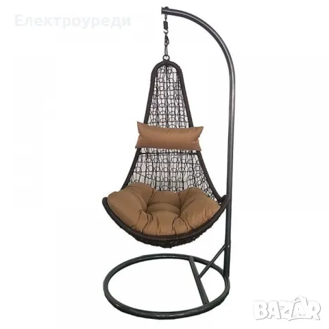 Елегантен Висящ Ратанов стол - Градинска Водоустойчива Люлка Style, снимка 5 - Други - 47606417