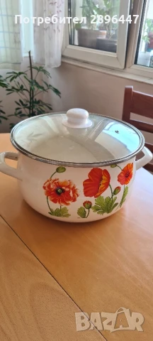 Емайлирана тенджера 8 литра Намалена, снимка 3 - Съдове за готвене - 50715716