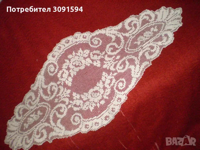 Старинна реколта от 30-те години на миналия век, ръчно плетена покривка, снимка 6 - Други ценни предмети - 48779709