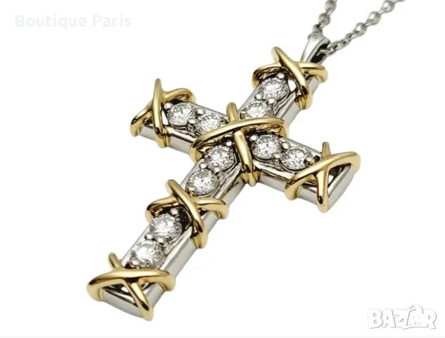 Tiffany & Co Schlumberger оригинално колие кръст, снимка 3 - Колиета, медальони, синджири - 50061613