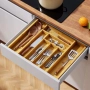 Кухненски бамбуков органайзер за прибори за чекмедже Ruhhy, разтегателен, снимка 2