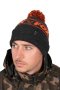 Шапка Fox Collection Bobble - Black & Orange, снимка 3