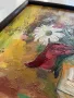 Картина С. Томанова 1996 година масло върху платно цветя натюрморт, снимка 4