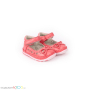 Бебешки анатомични обувки за прохождане за момиче в цвят корал с коригираща велкро лепка, ефектна