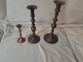  стари месингови свещници , снимка 1