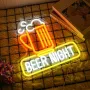 Нова Неонова LED табела Beer за бар, стена, мъжка стая 33x32 см знак, снимка 5