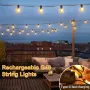 DSLebeen Festoon Lights, акумулаторна 5000mAh батерия, G40 LED стрингови светлини, 12 м, топло бяло, снимка 2