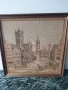 Гент-Брюксел 54см/2бр стари финни белгийски гоблени/средновековен градски пейзаж/дървена рамка, снимка 9