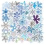 50 бр снежинка снежинки Коледни самозалепващи лепенки стикери за украса декор картонена торта др, снимка 1 - Други - 42995381