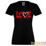 Дамска тениска Свети Валентин Love Grunge 1, снимка 1 - Тениски - 35547091