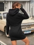 Черна рокля hoodie, снимка 2