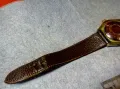 RUHLA ANTIMAGNETIC MADE in GDR Стар ПОЗЛАТЕН НЕМСКИ ЧАСОВНИК РУХЛА РАБОТИ КАИШКА Естеств. КОЖА 48690, снимка 15