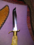 Ловен нож от соца калъф естествена кожа метален гард ръчно правен от майстор с инициали нов , снимка 7