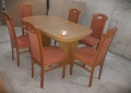 Комплект масивна разтегателна маса с 6 стола, снимка 5
