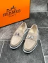 Hermes Мъжки Бежови Мокасини Естествена Кожа Хермес Код E536, снимка 4