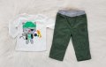 Ватиран панталон и блуза за бебе 3-6 месеца, снимка 1 - Комплекти за бебе - 37988289