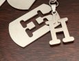 Метална плочка с буква " Н " ключодържател, снимка 1 - Подаръци за имен ден - 27120370