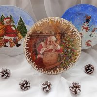 Коледни сувенирни порцеланови чинии , снимка 1 - Декорация за дома - 43252538