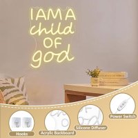 CoolGift Mart Неонова табела  'I Am a Child of God' / „Аз съм дете на Бог“/, снимка 4 - Други - 44071463