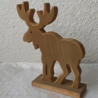 Елен лос дървена фигура с рога статуетка дърворезба животно, снимка 2 - Статуетки - 43237547