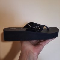 Дамски чехли-"Skechers"-№39-велур, цвят-черен. Закупени от Германия., снимка 8 - Чехли - 33146206