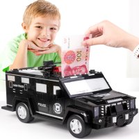 Детски сейф брониран Полицейски автомобил, електронна касичка, снимка 1 - Коли, камиони, мотори, писти - 43355023