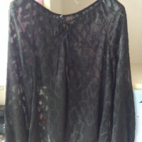 Ефирна черна блуза, снимка 1 - Блузи с дълъг ръкав и пуловери - 34881665