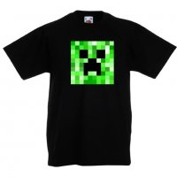 Детска тениска майнкрафт Minecraft Creeper Face 02