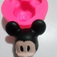 3D Мики Маус Mickey Mouse Глава лице силиконов молд форма фондан гипс шоколад, снимка 1 - Форми - 36962574