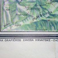 Карта "Медведница - Хърватия"  - 87х70см., снимка 3 - Енциклопедии, справочници - 39369113