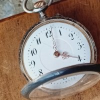 Moesa,швейцарски джобен часовник,сребро,злато,ниело, снимка 14 - Антикварни и старинни предмети - 43910260