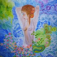 картина жена -ръчно  рисувана с маслени бои, снимка 1 - Картини - 39433270