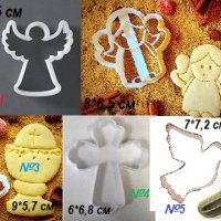Кръст ангел гълъб клонка кръщене Пластмасов резец форма за тесто бисквитки фондан торта, снимка 1 - Форми - 26450147