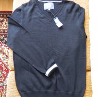 60 % Намаление на F & F нов тъмно син тънък пуловер 100% памук 