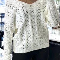 Дамски пуловер, кръстосан отзад с красива шарка, 5цвята - 023, снимка 13 - Блузи с дълъг ръкав и пуловери - 39855780