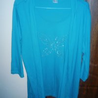 Памучна блуза 2в1, снимка 1 - Жилетки - 37004331