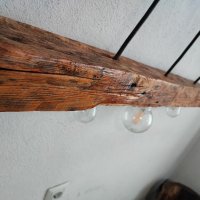 Дървен полилей тип Винтидж , снимка 4 - Лампи за таван - 43844829