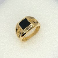 Златен  мъжки  пръстен  14К , снимка 11 - Пръстени - 39187224