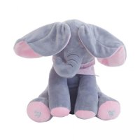 Плюшена детска играчка слон с музикален бутон, снимка 4 - Музикални играчки - 43202215
