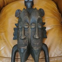 Африканска маска Сенуфо двойна, снимка 1 - Антикварни и старинни предмети - 43367574