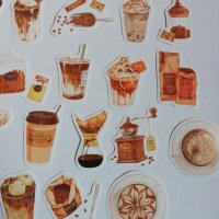 Скрапбук стикери за декорация планер кафе - 23 бр /комплект , снимка 3 - Други - 38269996