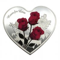 Монета сърце с червени рози и надпис " обичам те " на различни езици , Св. Валентин , 8 март влюбени, снимка 2 - Романтични подаръци - 27169699