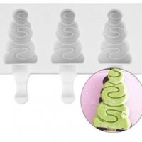 3 елхи ескимо сладолед Popsicle Попсикъл силиконова форма молд калъп за направа десерти, снимка 2 - Форми - 32365964