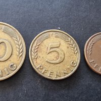 Монети . Германия. 1, 5 и 10 пфенига. 1950 година., снимка 2 - Нумизматика и бонистика - 38160789
