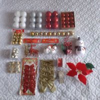  Материали за коледна декорация - ленти, шишарки, мини топки, снимка 13 - Декорация за дома - 35119315