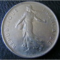 5 франка 1973, Франция, снимка 2 - Нумизматика и бонистика - 28435509