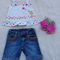 Детски дънкови панталонки и потник 2 години, снимка 1 - Комплекти за бебе - 32796815
