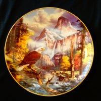 Рисувана канадска чиния Winston Roland порцелан,сертификат. , снимка 2 - Антикварни и старинни предмети - 26894540