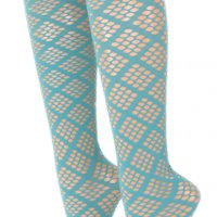 Fibrotex 30DEN синьо-зелени дамски мрежести чорапи Фибротекс три четвърти чорапи мрежа, снимка 1 - Дамски чорапи - 9159766