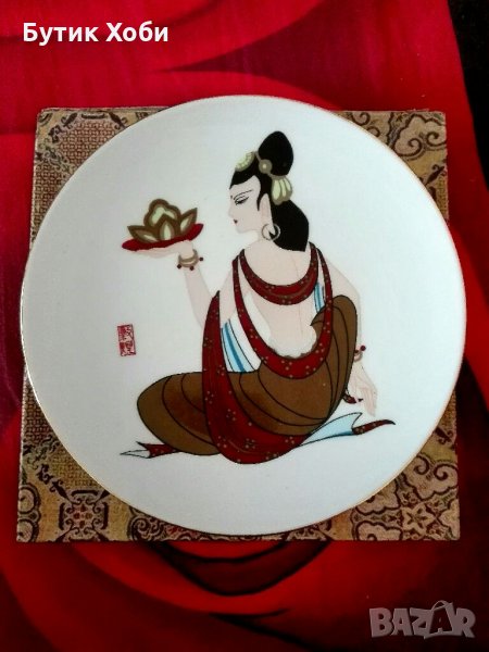 Декоративна ръчно рисувана чиния, снимка 1